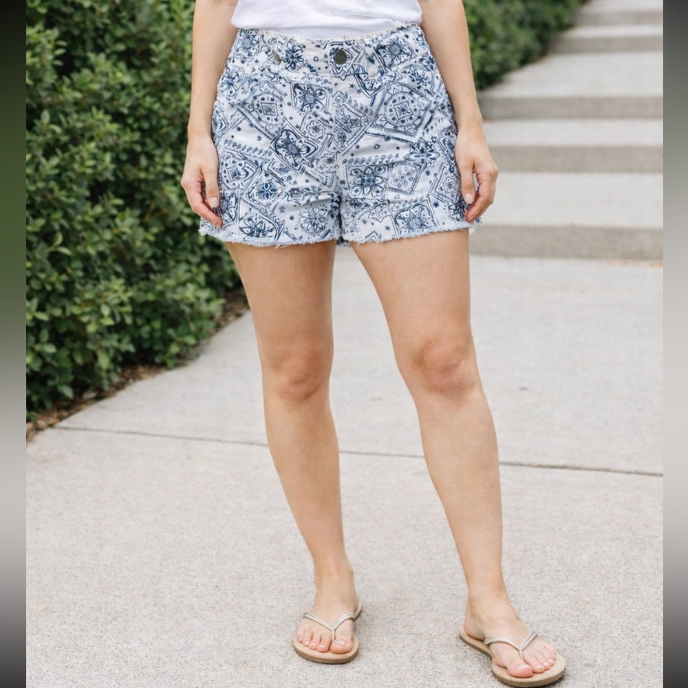 Faded Glory Blue and White Jean Shorts